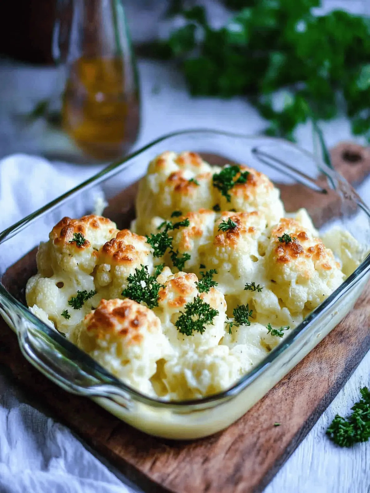 Low Carb Blumenkohlauflauf mit Käse überbacken