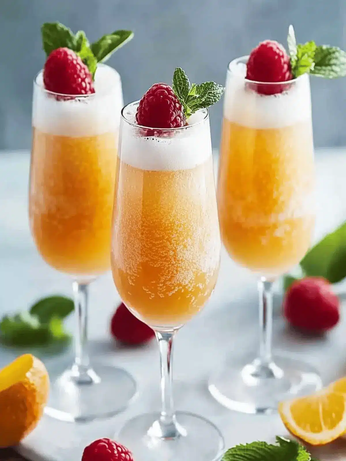 Erfrischender Pfirsich Bellini Alkoholfrei