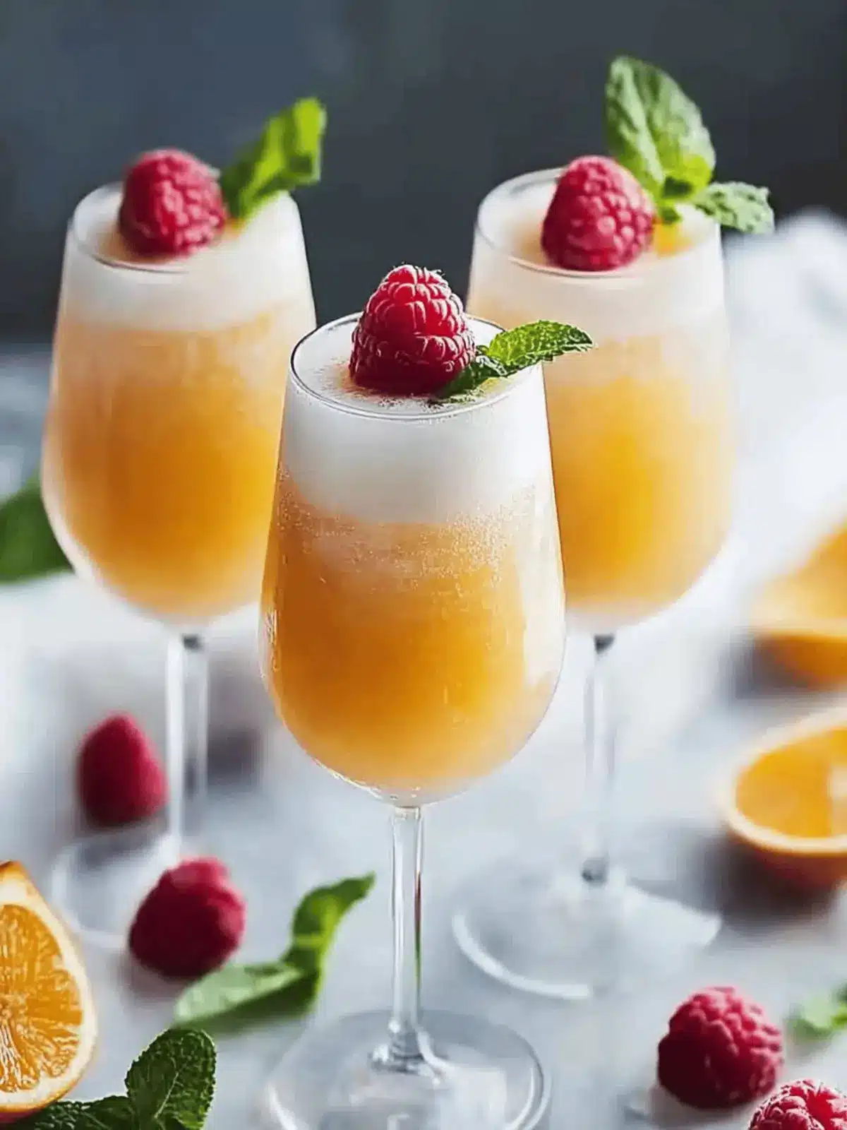 Erfrischender Pfirsich Bellini Alkoholfrei