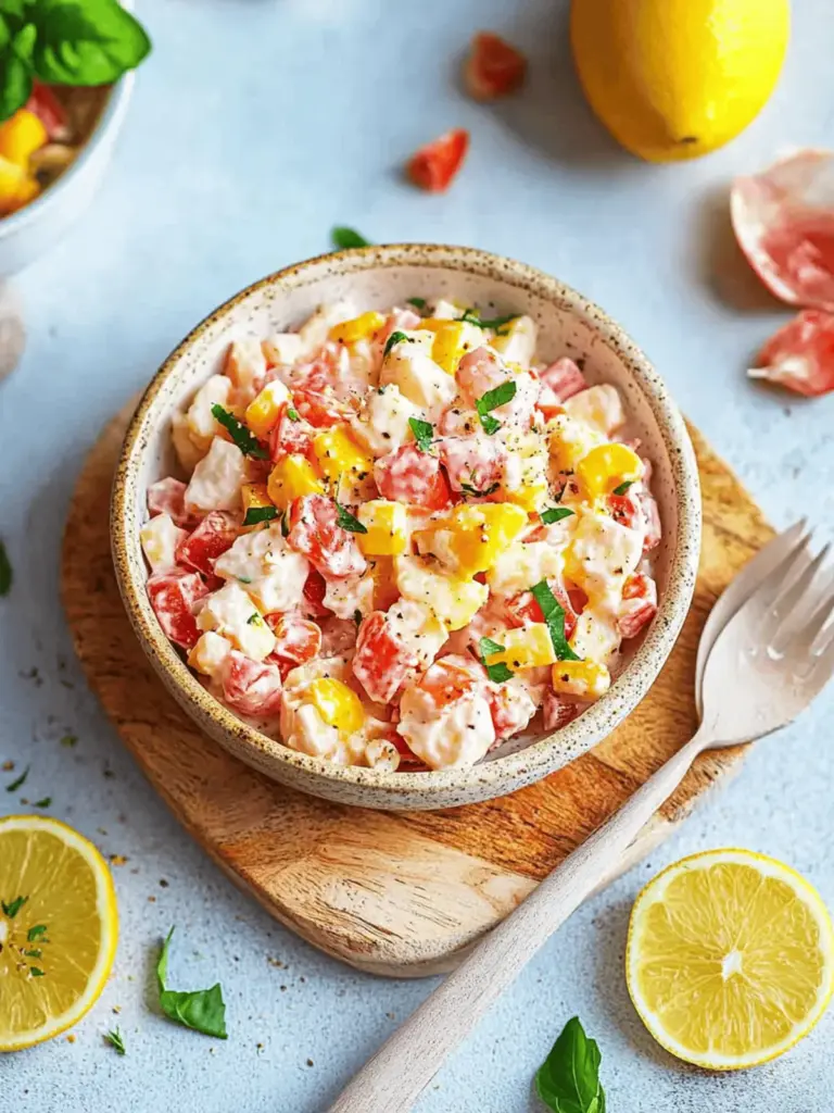 Paprika-Mais-Salat mit Feta und Joghurt-Dressing