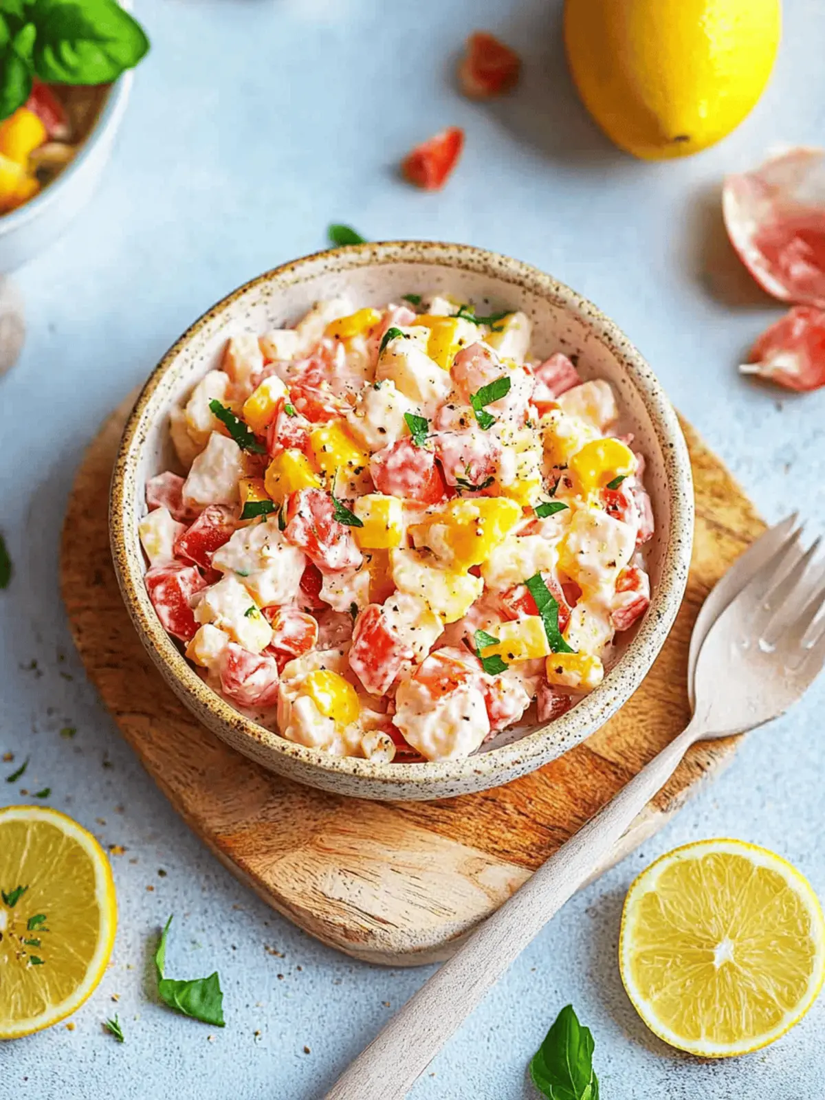 Paprika-Mais-Salat mit Feta und Joghurt-Dressing