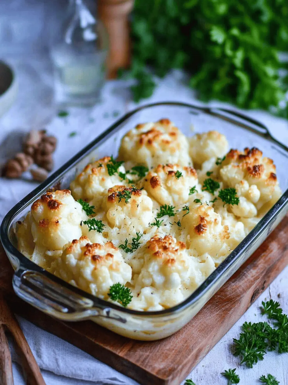 Low Carb Blumenkohlauflauf mit Käse überbacken