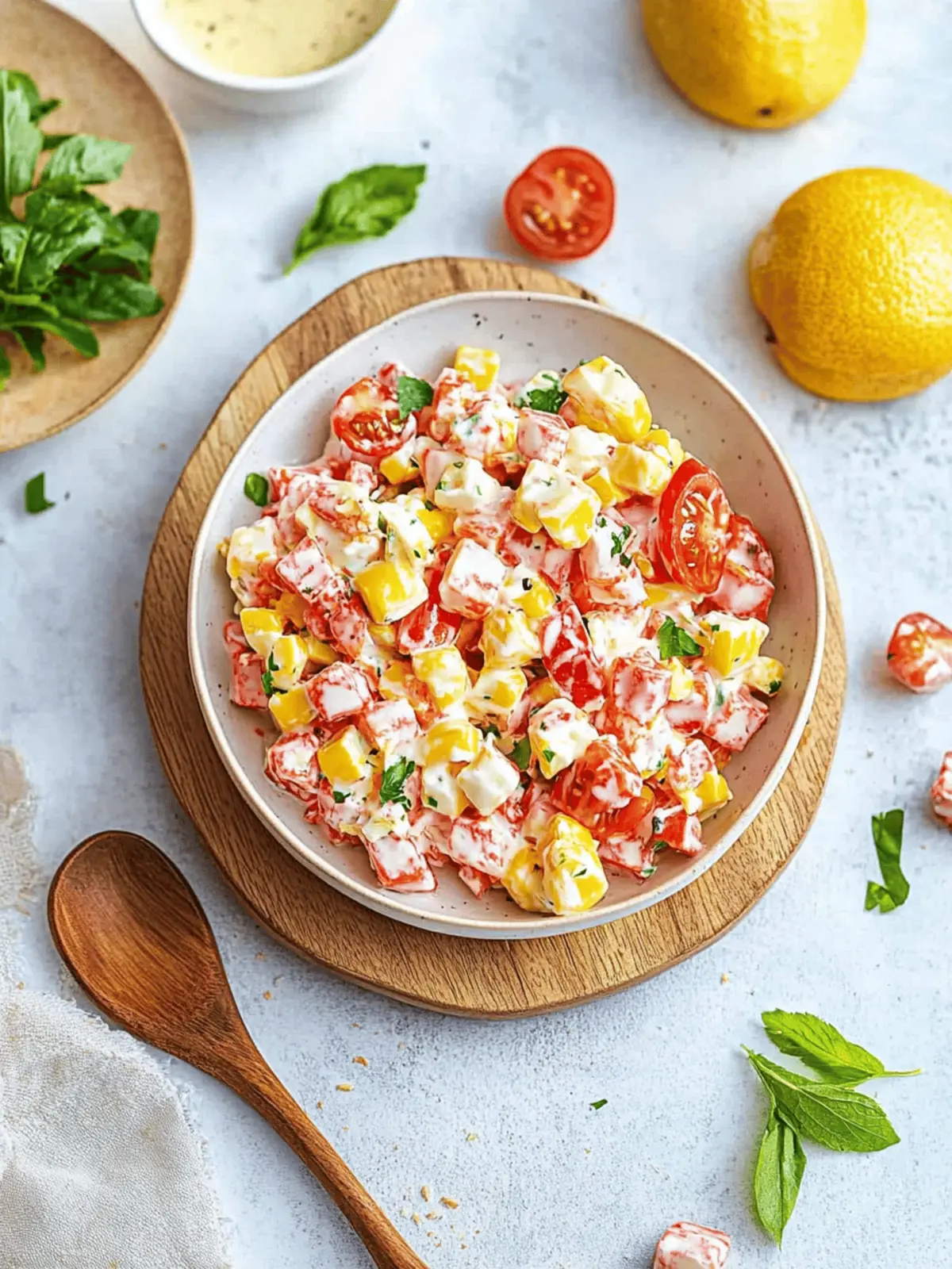 Paprika-Mais-Salat mit Feta und Joghurt-Dressing