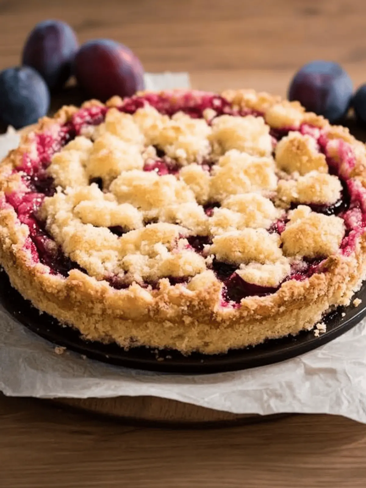 Fine Plum Crumble Cake from the Tray