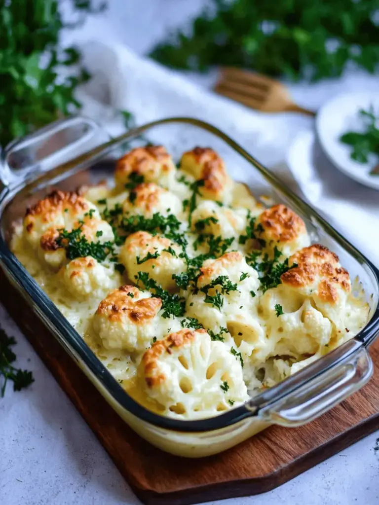 Low Carb Blumenkohlauflauf mit Käse überbacken