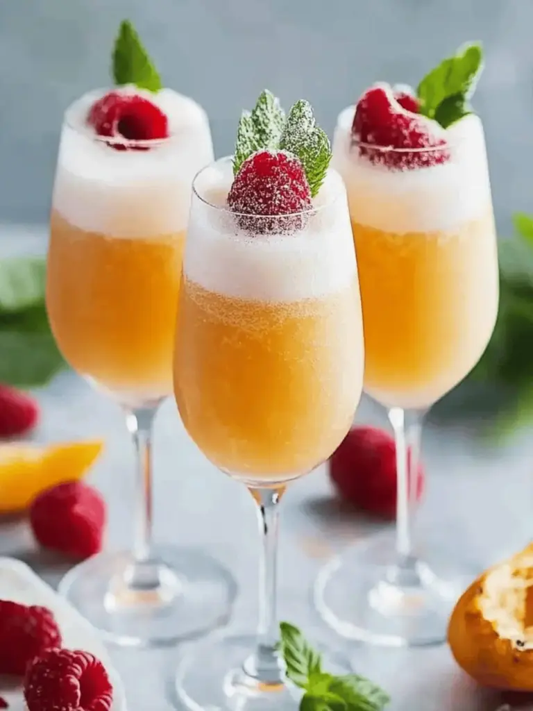 Erfrischender Pfirsich Bellini Alkoholfrei