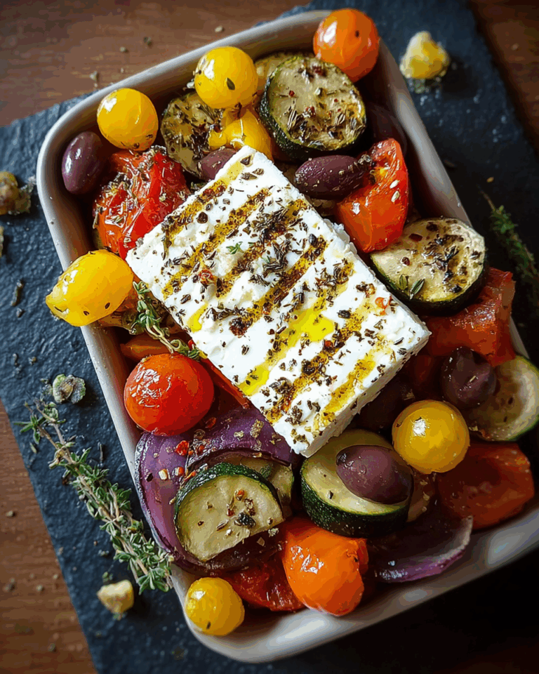Gebackener Feta auf mediterranem Gemüse – Ein kulinarischer Hochgenuss