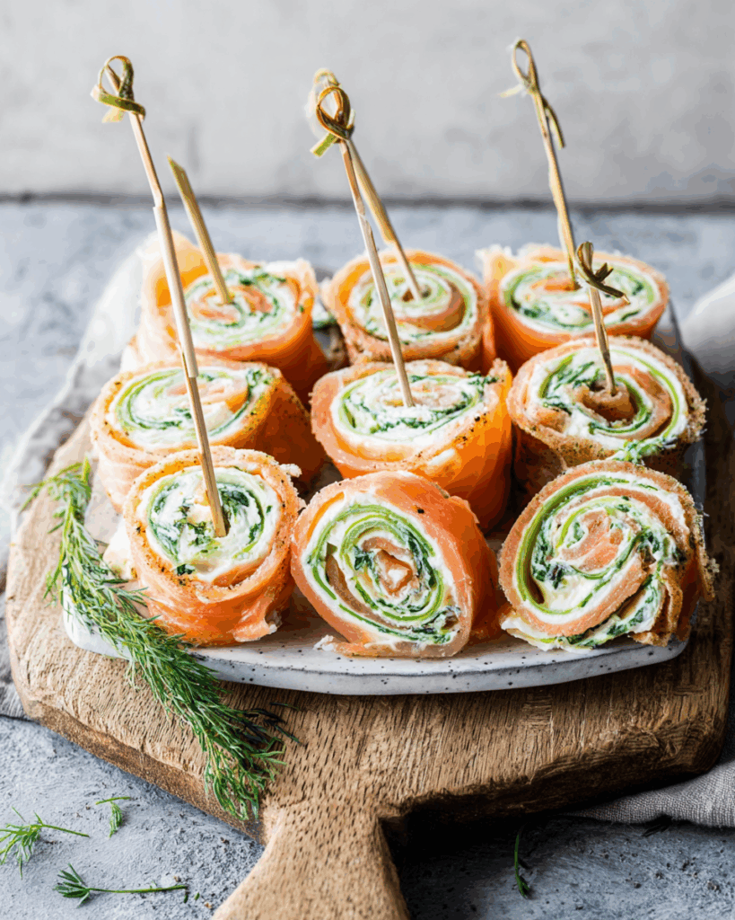 Lachs-Frischkäse-Röllchen – Ein eleganter und köstlicher Snack für jede Gelegenheit