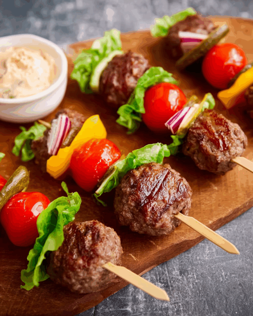 Low Carb Burger-Spieße – Ein eleganter und köstlicher Snack für jede Gelegenheit