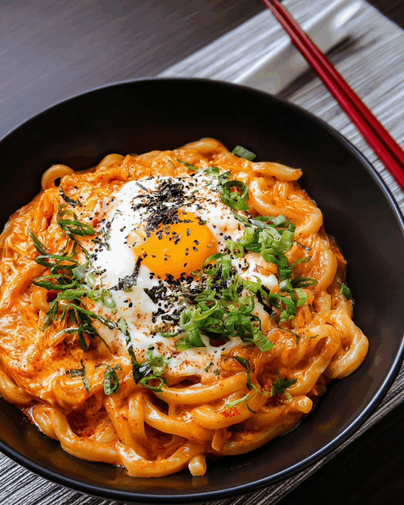Cremiges Kimchi-Udon – Ein Wohlfühlgericht mit koreanisch-japanischer Fusion
