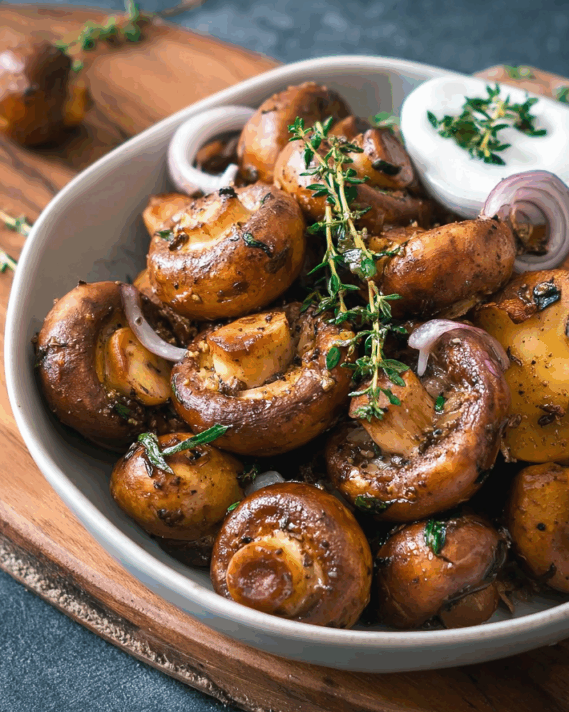 Champignons aus der Heißluftfritteuse mit Knoblauchsoße – Ein köstlicher Genuss