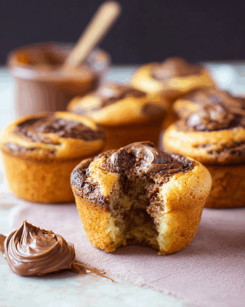 Nutella Swirl Muffins mit weichem Kern – Ein himmlisches Rezept für Schokoladenliebhaber