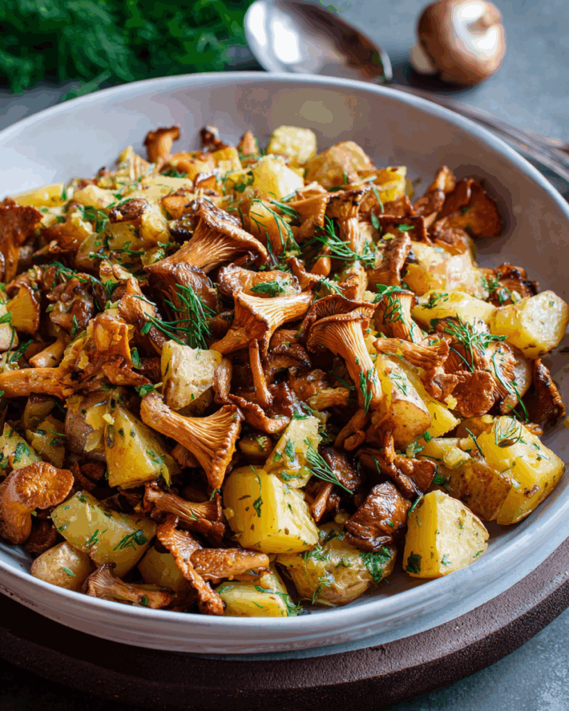 Röstkartoffelsalat mit Pfifferlingen – Ein herzhafter und aromatischer Genuss aus der herbstlichen Küche