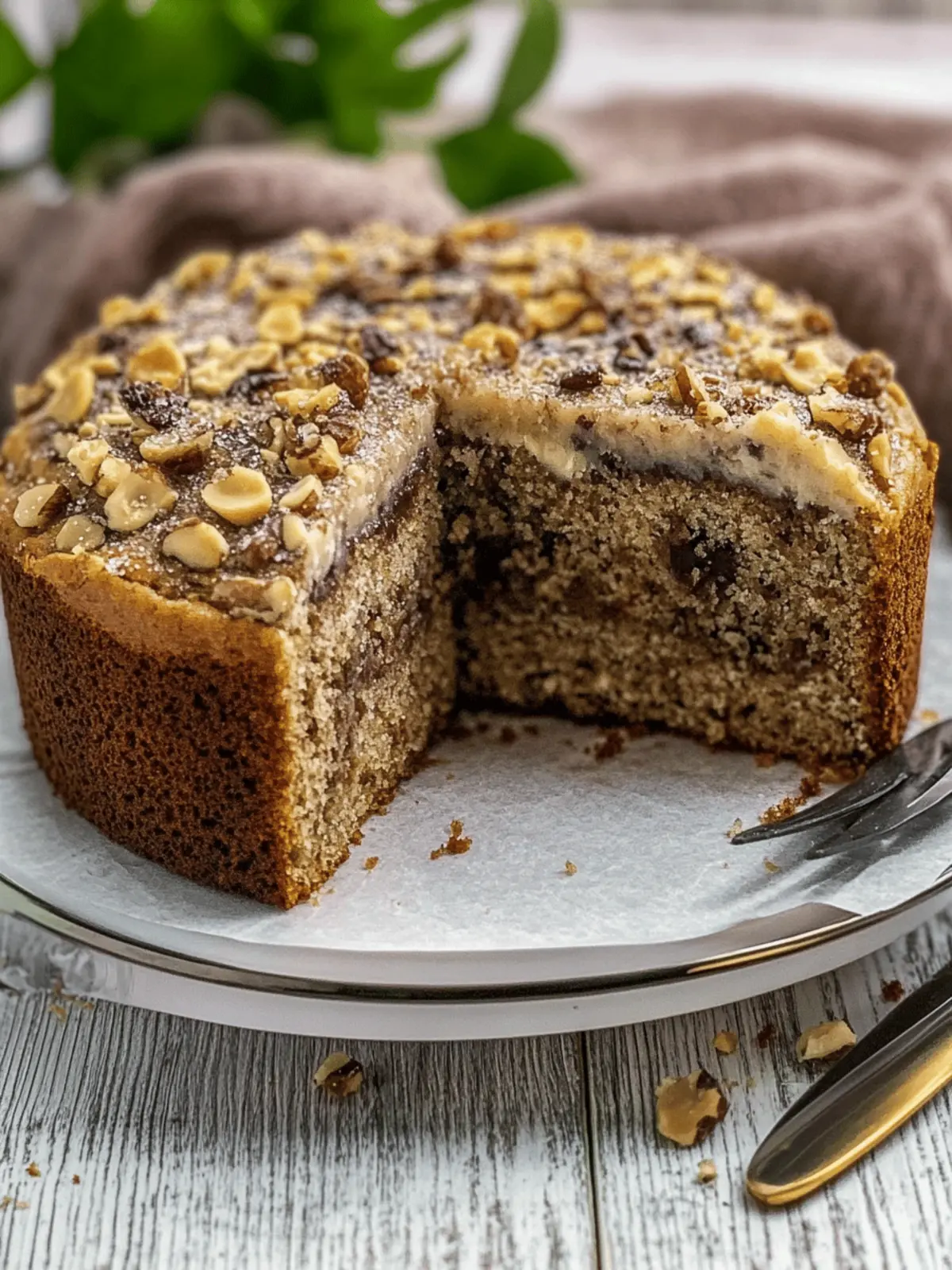 Nusskuchen nach Omas Rezept saftig und mit Glasur
