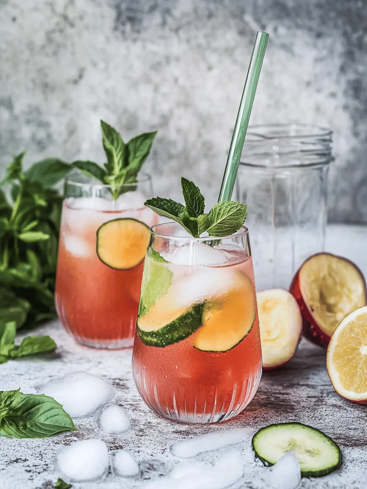 Blitzschneller Pfirsich Hibiskus Limes und Spritz
