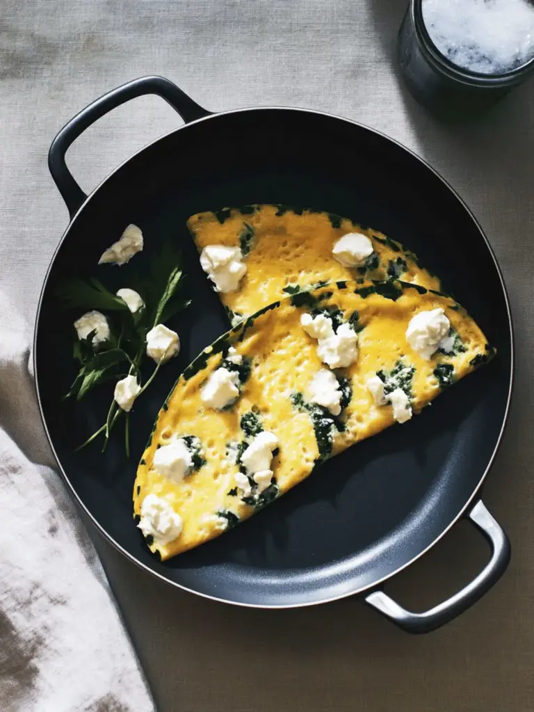 Omelett mit Spinat und Feta