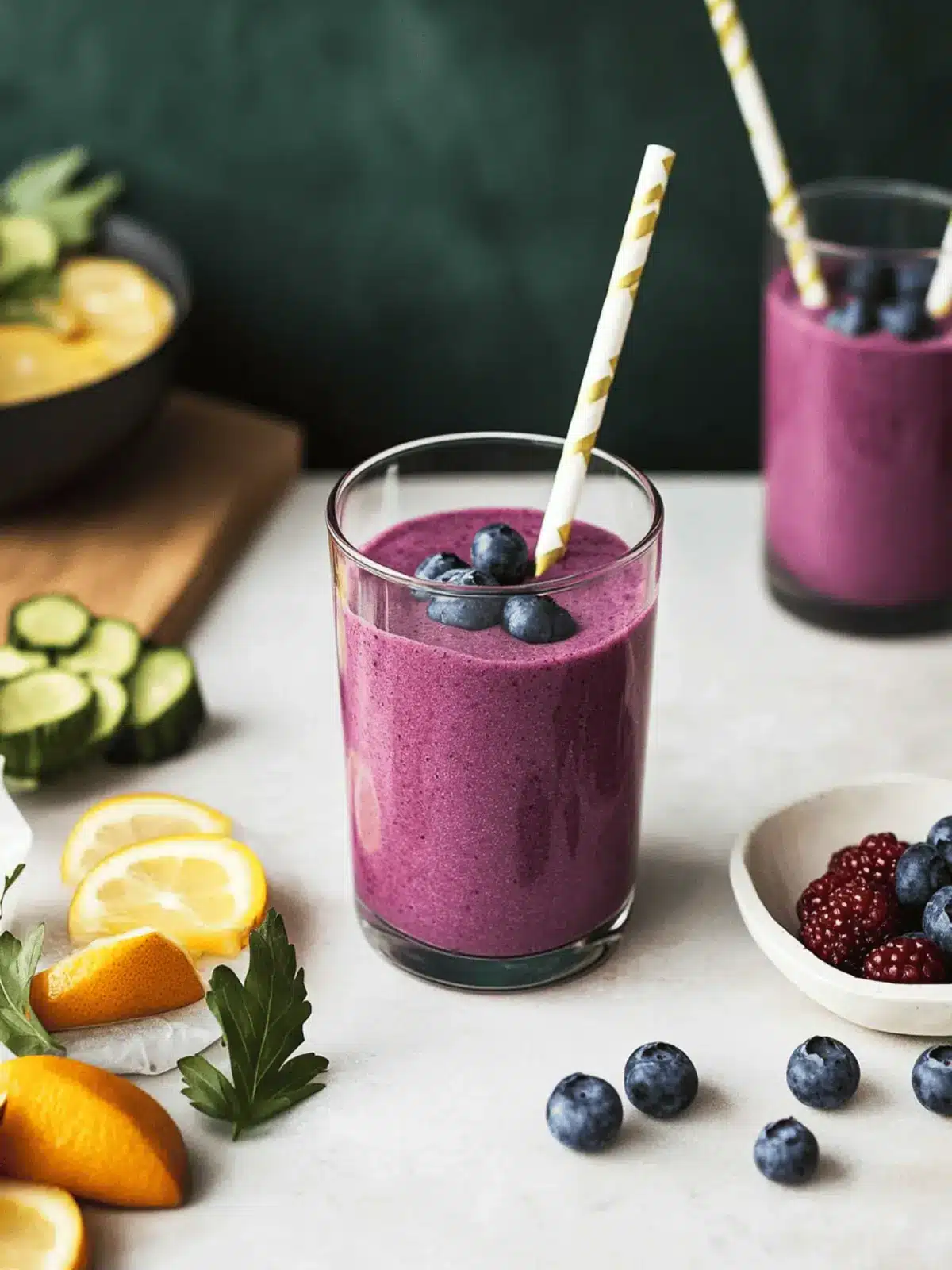 Blaubeer-Smoothie mit Zimt und Honig