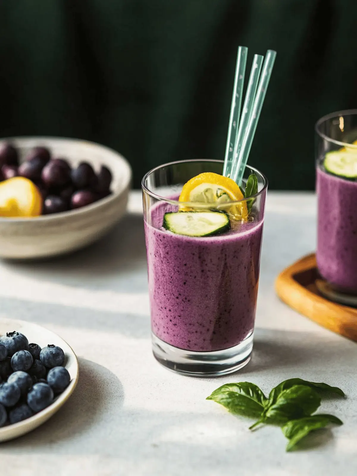 Blaubeer-Smoothie mit Zimt und Honig