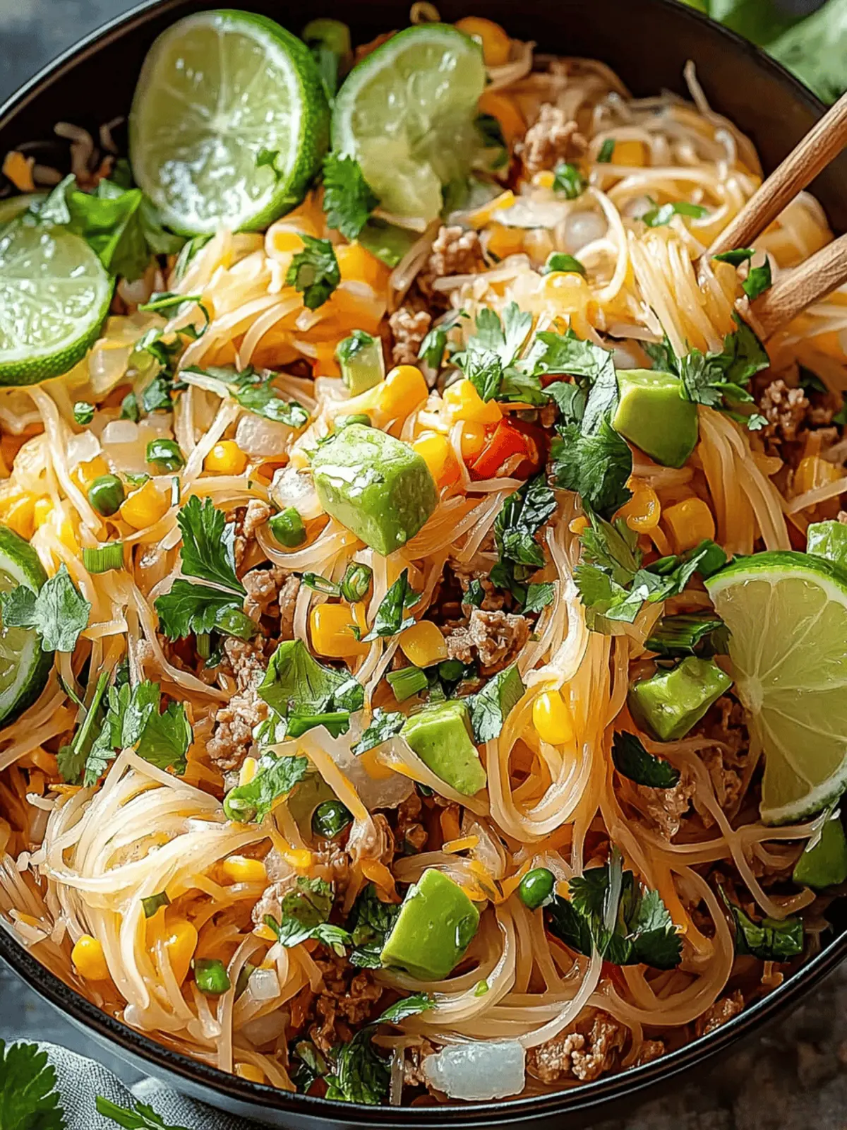 Limetten Crunch Nudelsalat