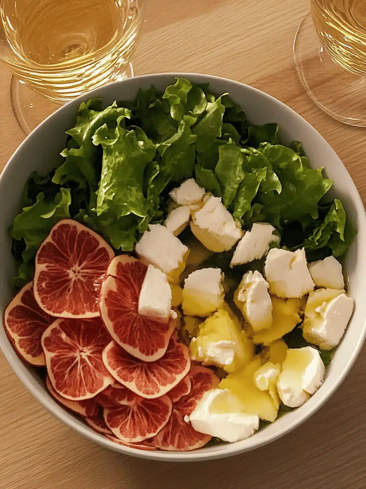 Herbstsalat mit Grapefruit und gegrilltem Halloumi