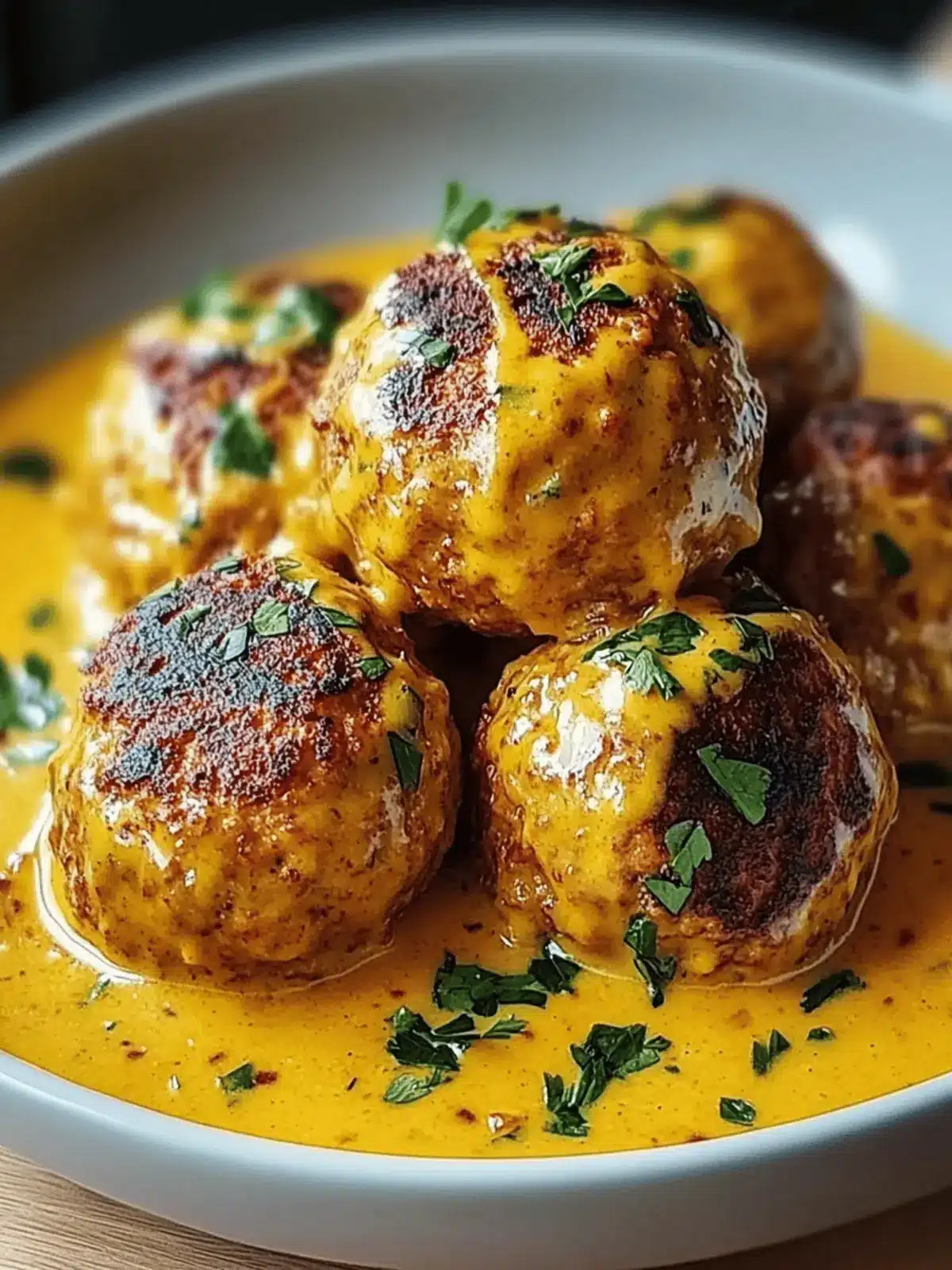 Vegane Linsenknödel in Curry-Sauce