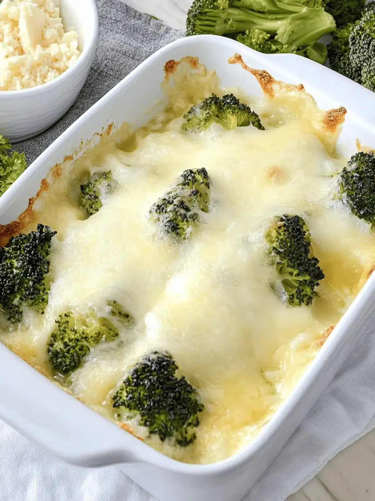 Brokkoli Auflauf mit Käse überbacken