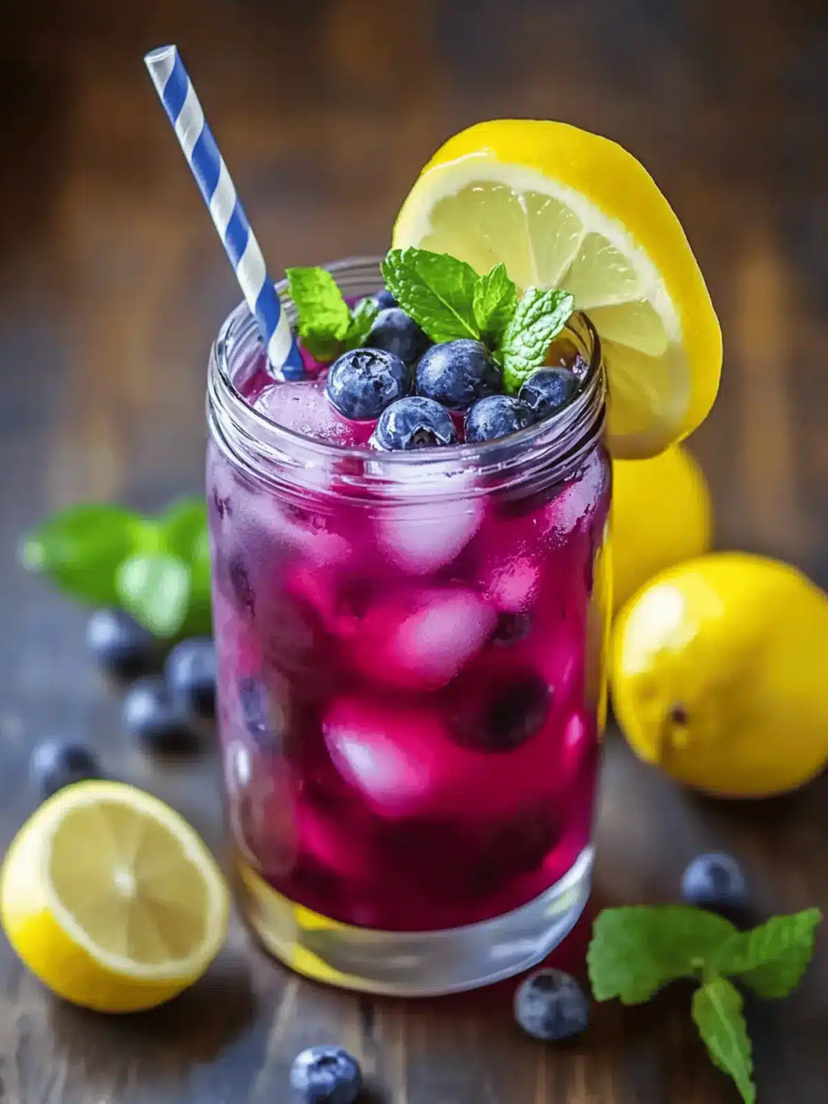 Blaubeer-Zitronen-Limonade