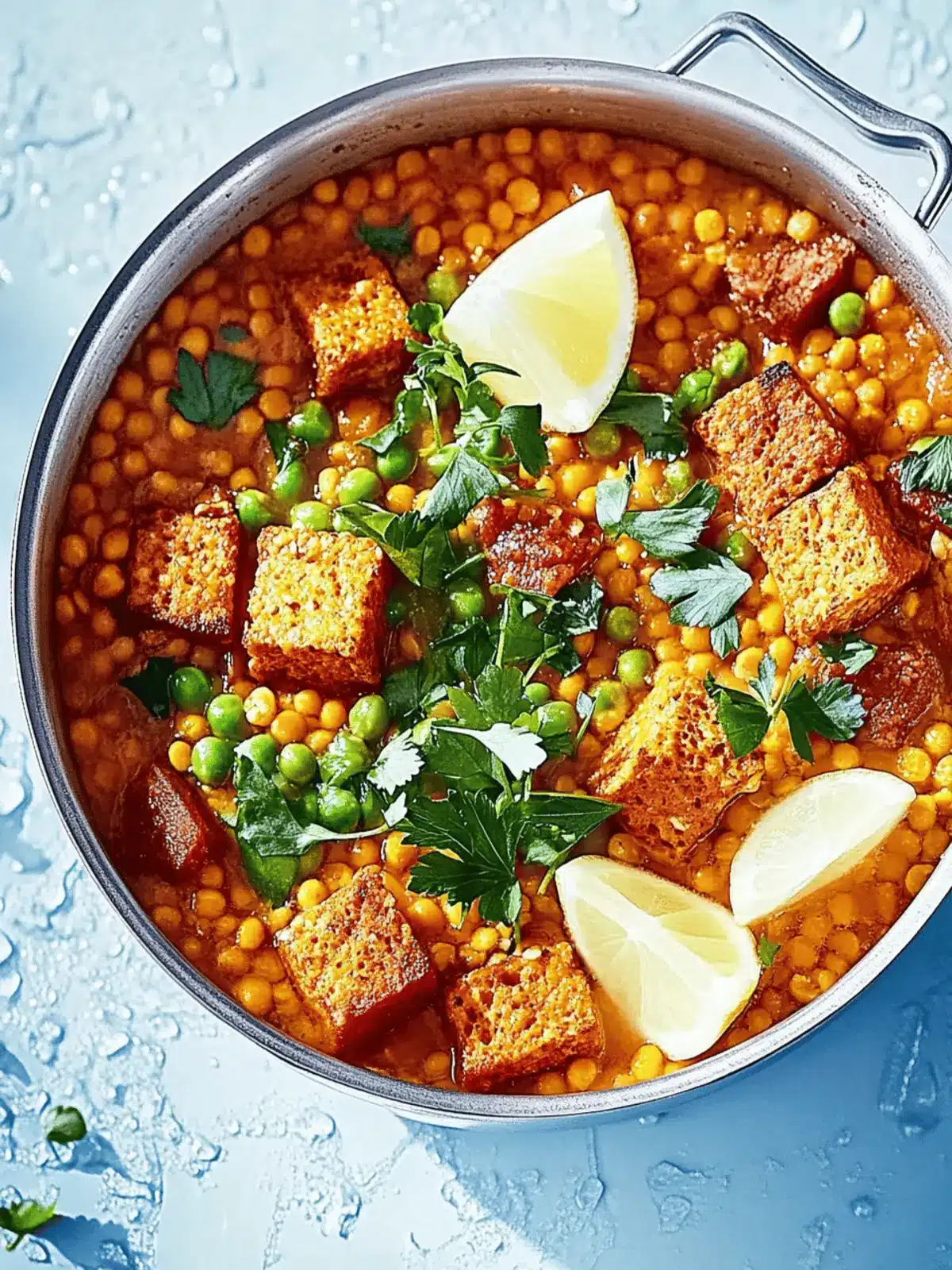 One-Pot-Rote-Linsen-Eintopf mit Tofu