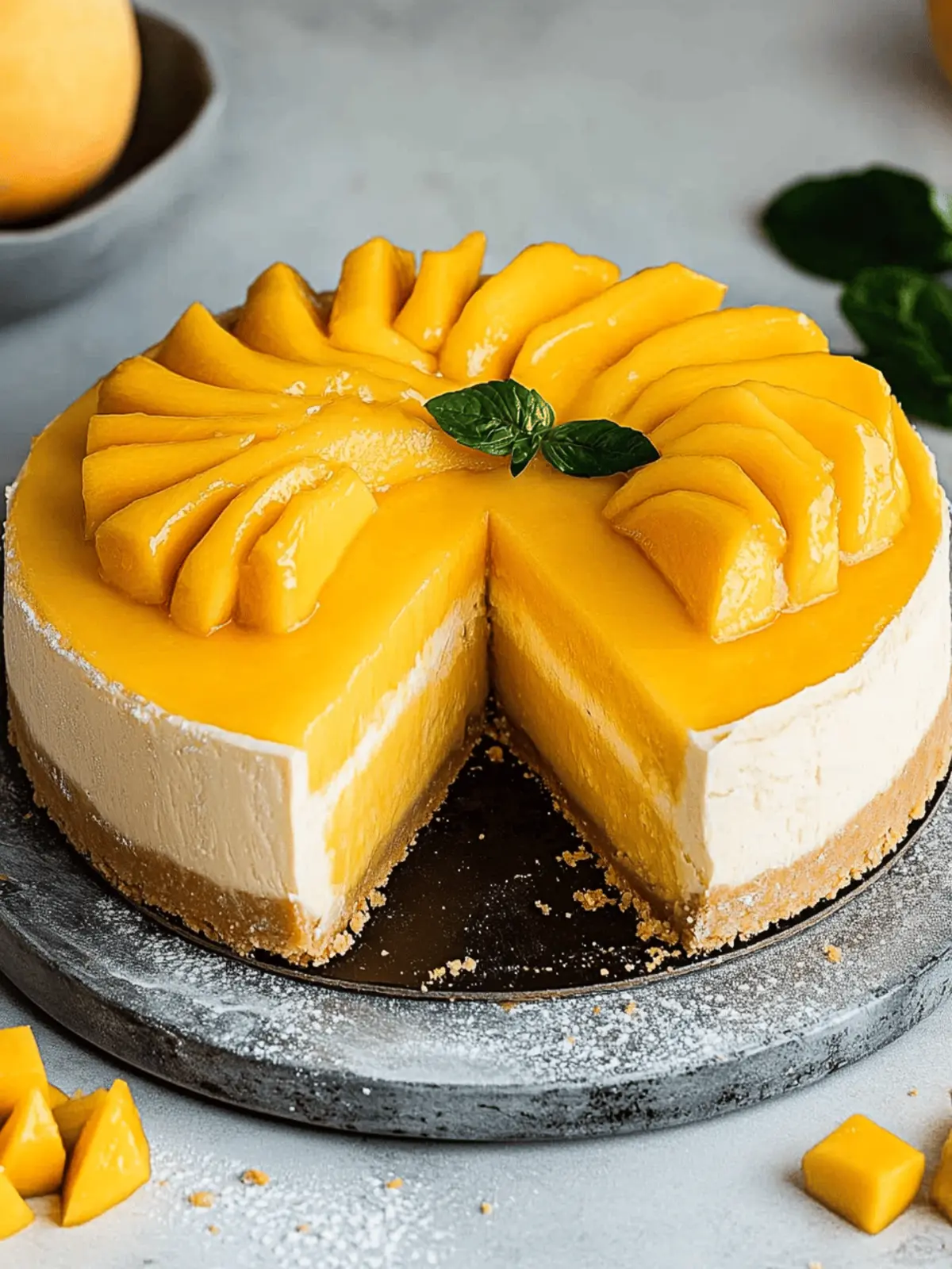 Veganer Mango Käsekuchen