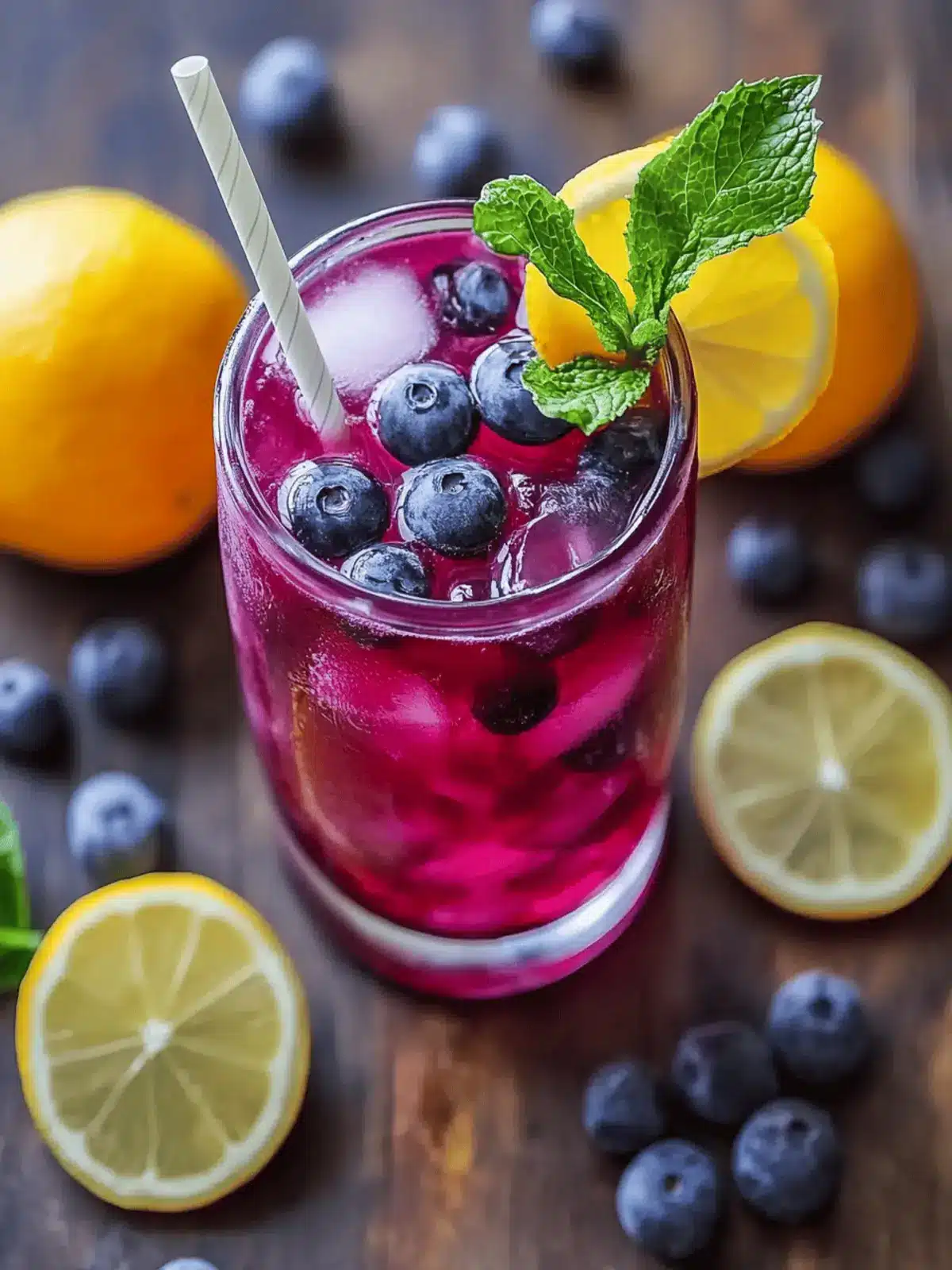 Blaubeer-Zitronen-Limonade