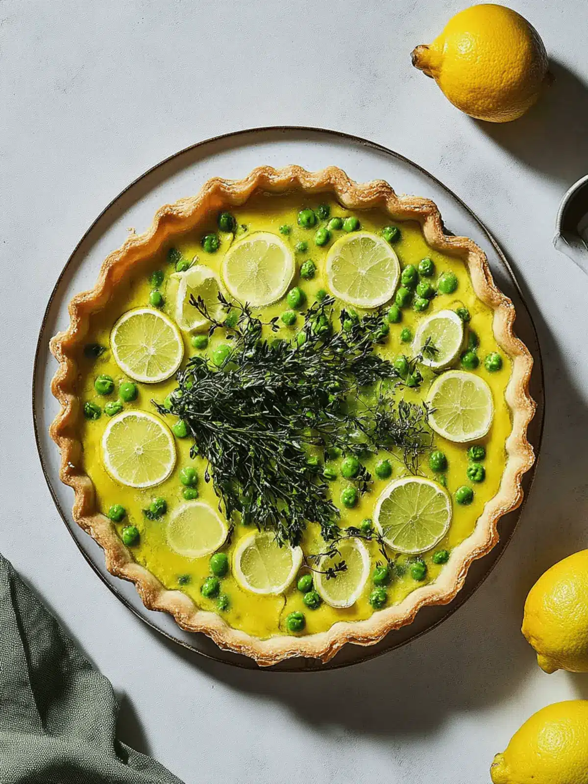 Grüne Frühlings-Quiche mit Erbsen und Kartoffeln