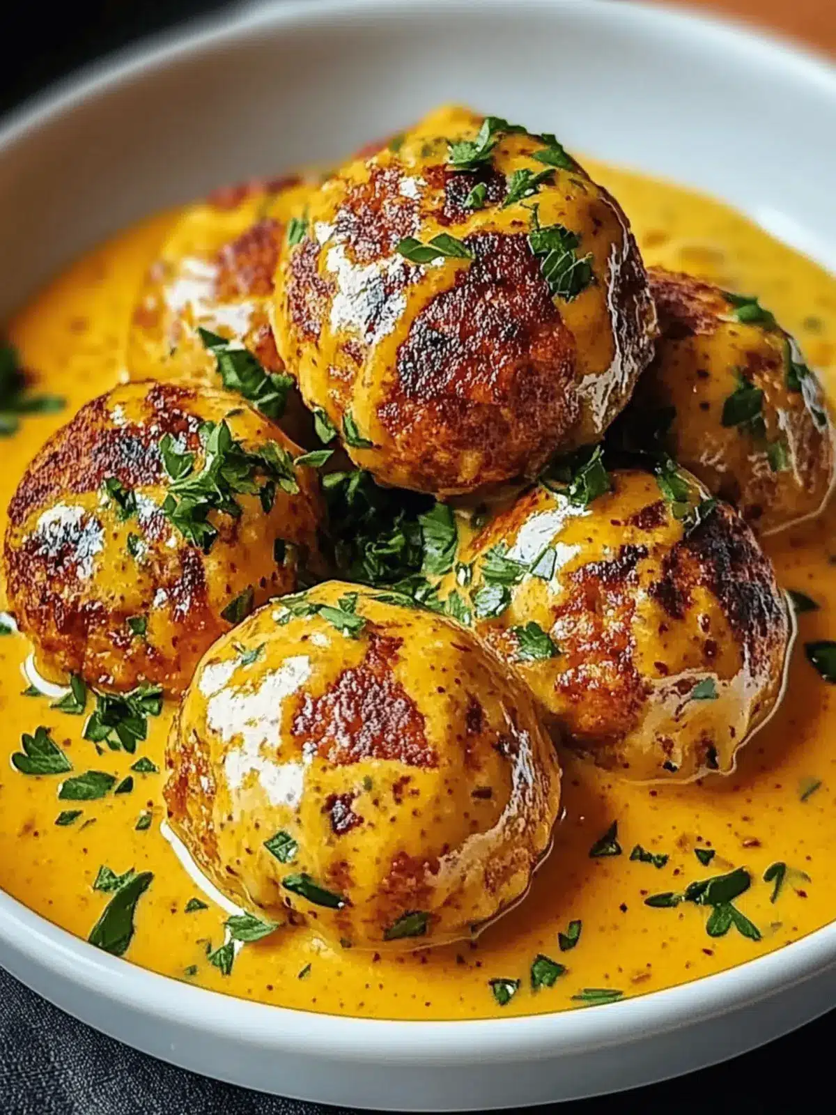 Vegane Linsenknödel in Curry-Sauce
