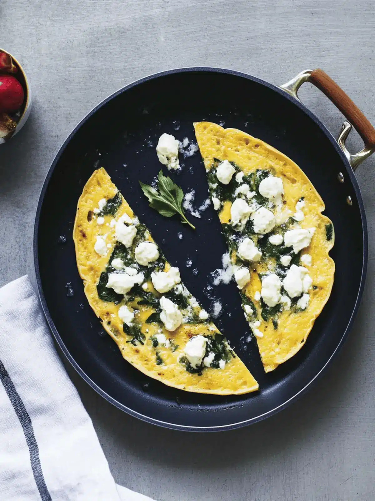 Omelett mit Spinat und Feta