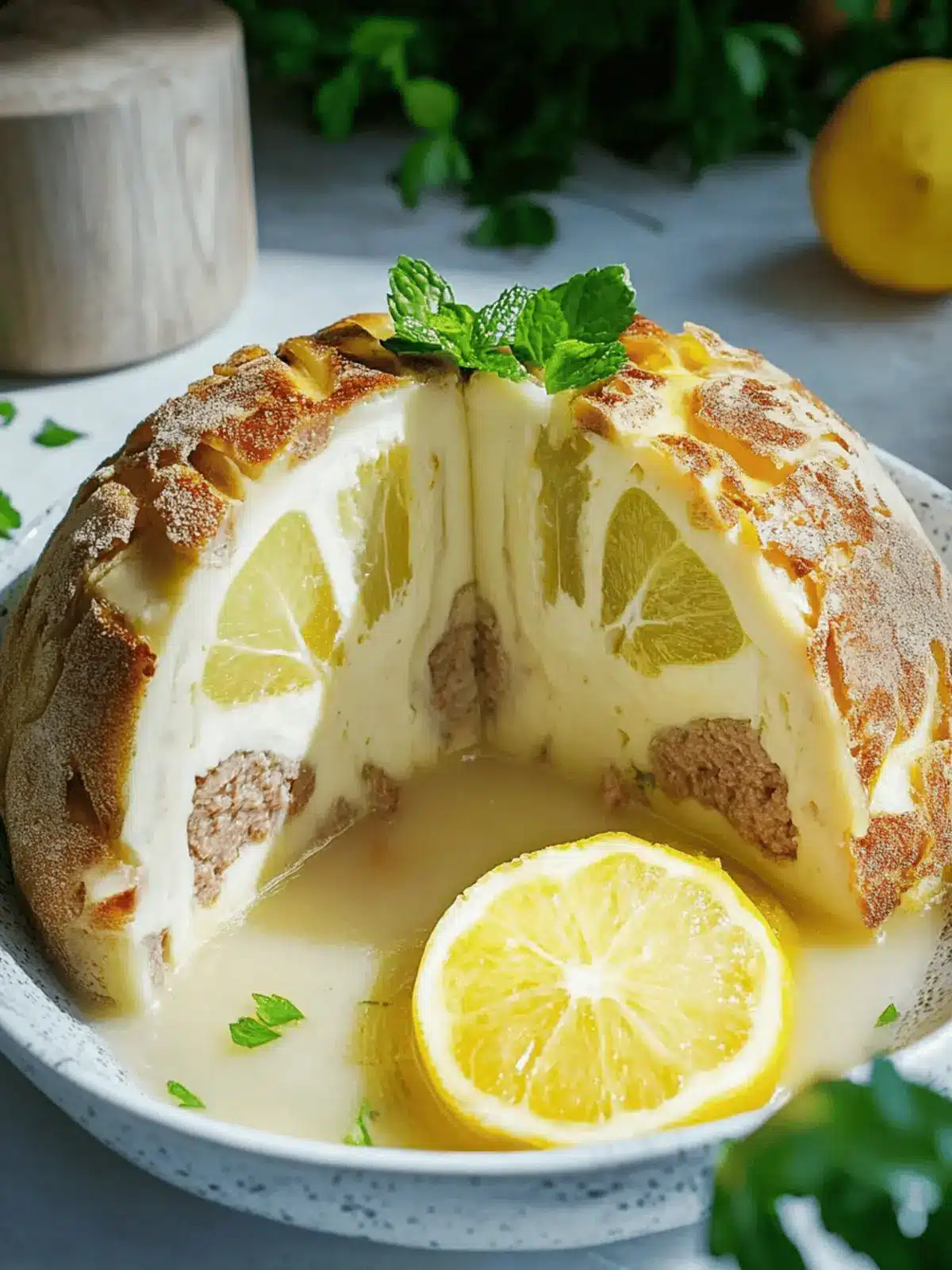 Blumenkohlbombe mit Hackfleisch