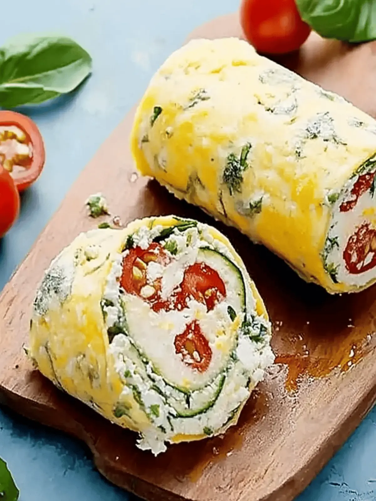Zucchini-Rolle mit Feta und Tomaten