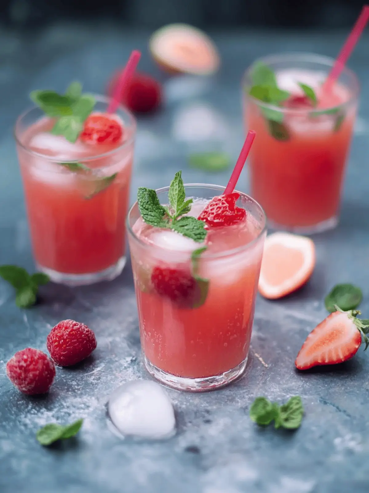 Alkoholfreier Wassermelonen-Beeren-Cocktail