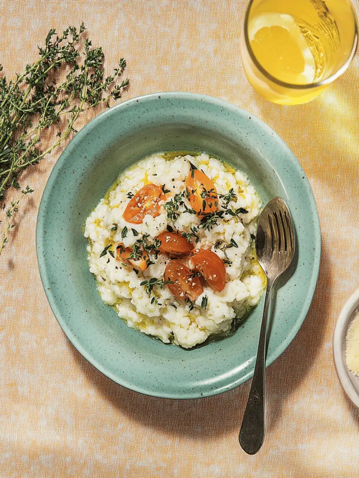 Risotto with honey carrots and bacon