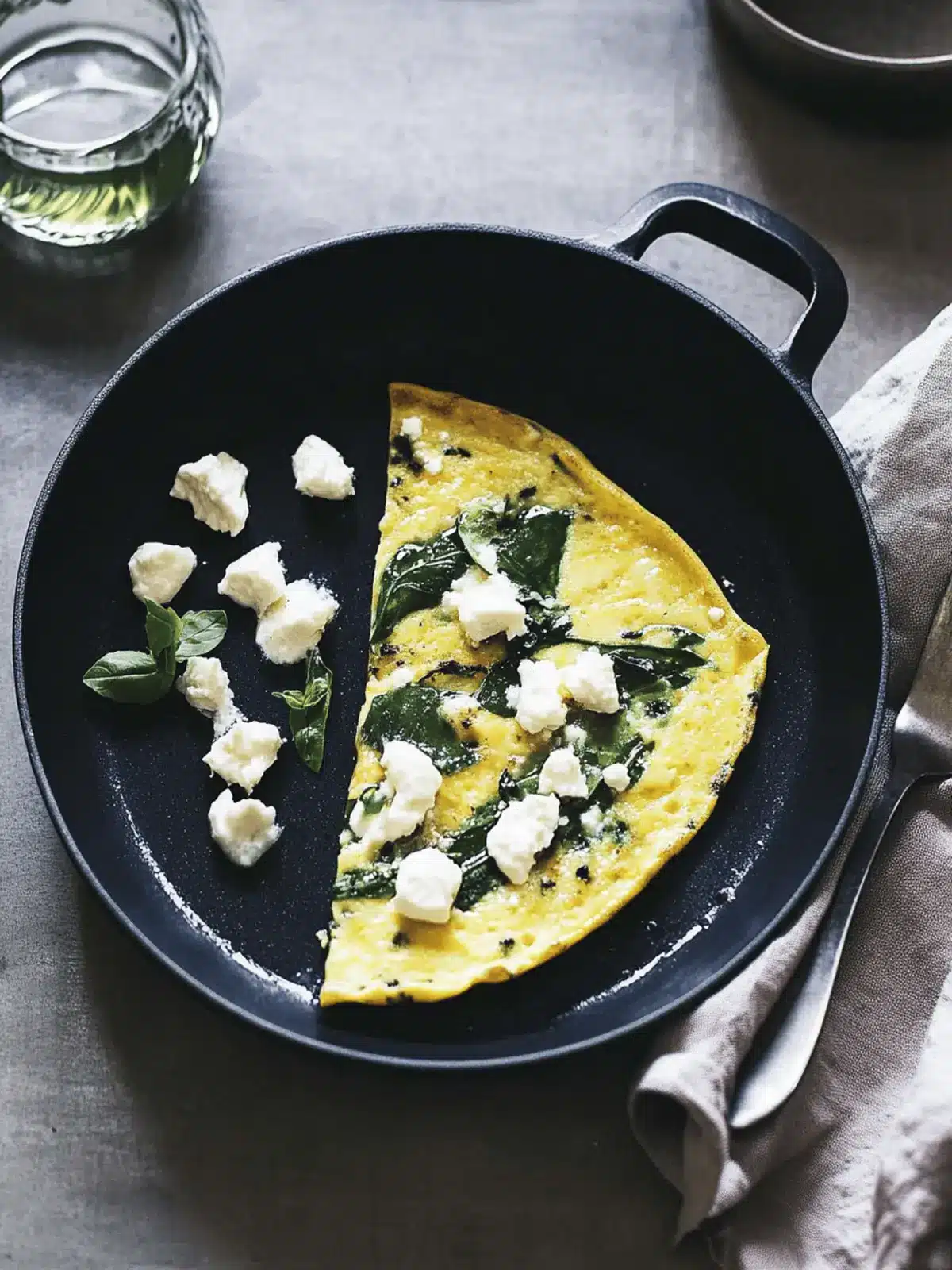 Omelett mit Spinat und Feta