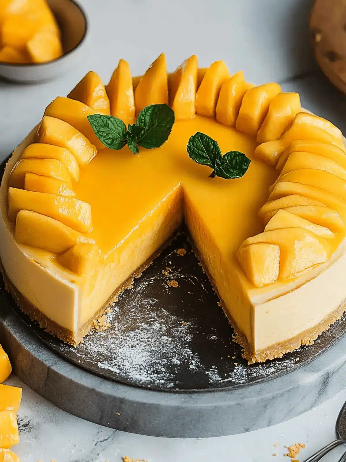 Veganer Mango Käsekuchen