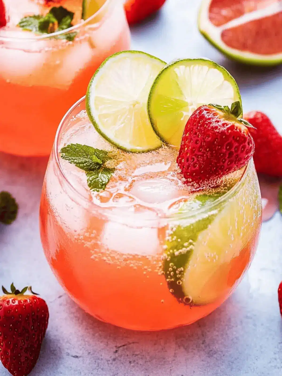 Erdbeer-Limetten-Wodka Smash