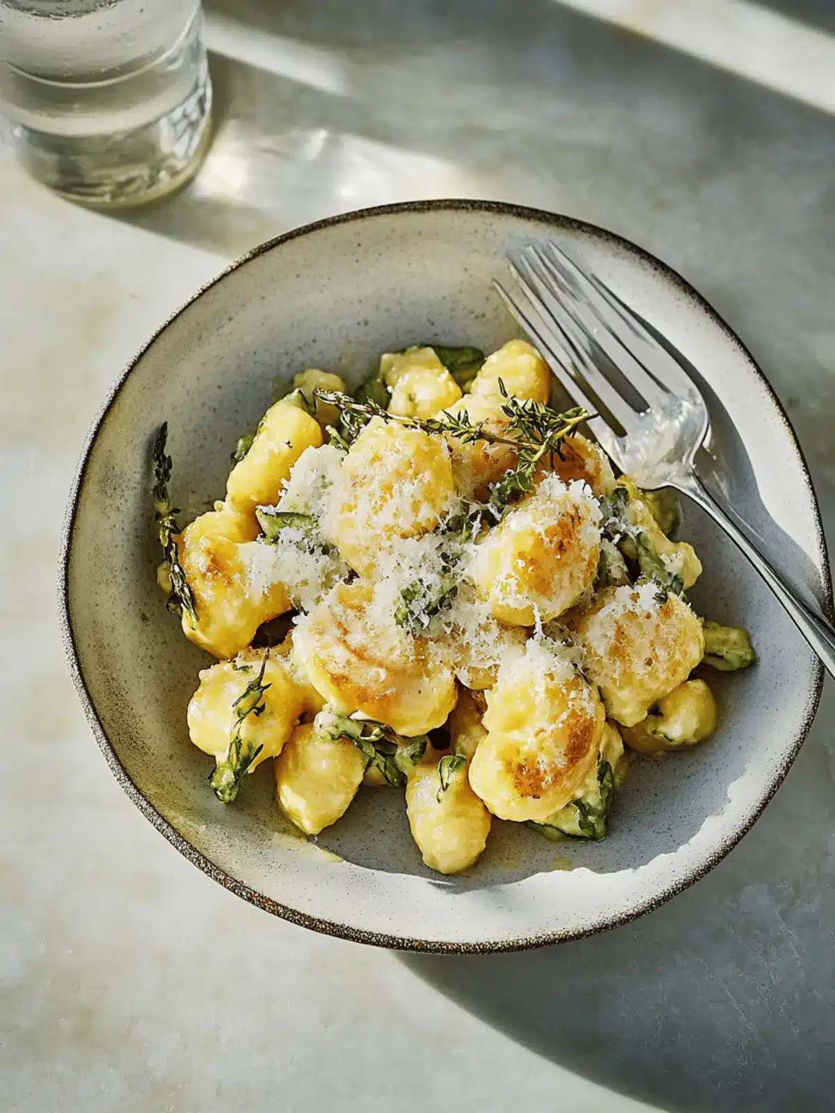 Gnocchi with peas and Parmesan