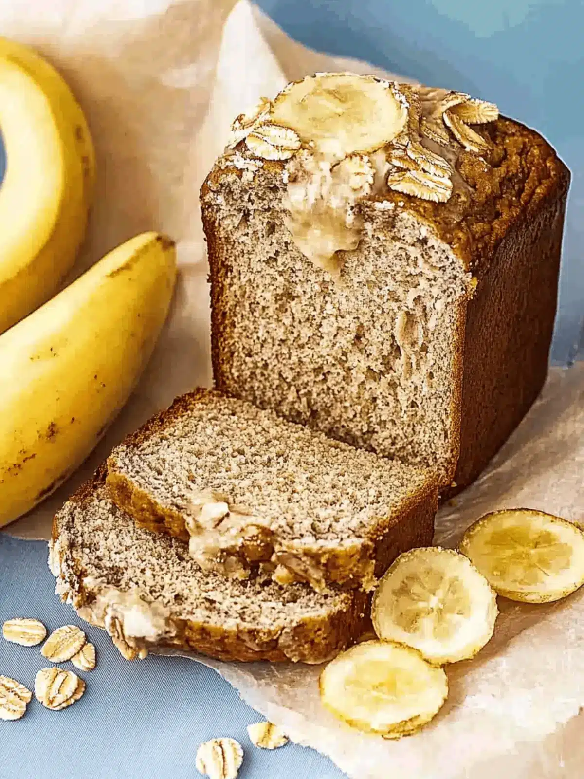 Bananenbrot mit Haferflocken ohne Zucker
