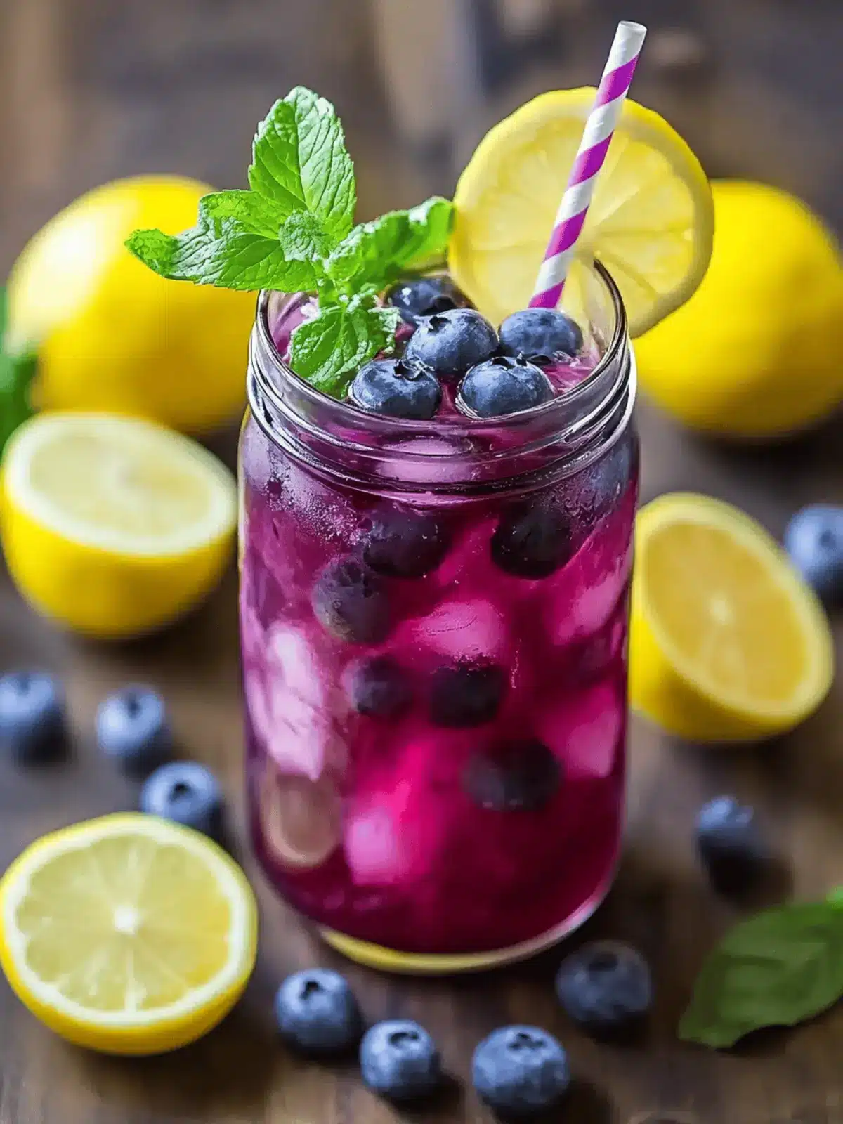 Blaubeer-Zitronen-Limonade