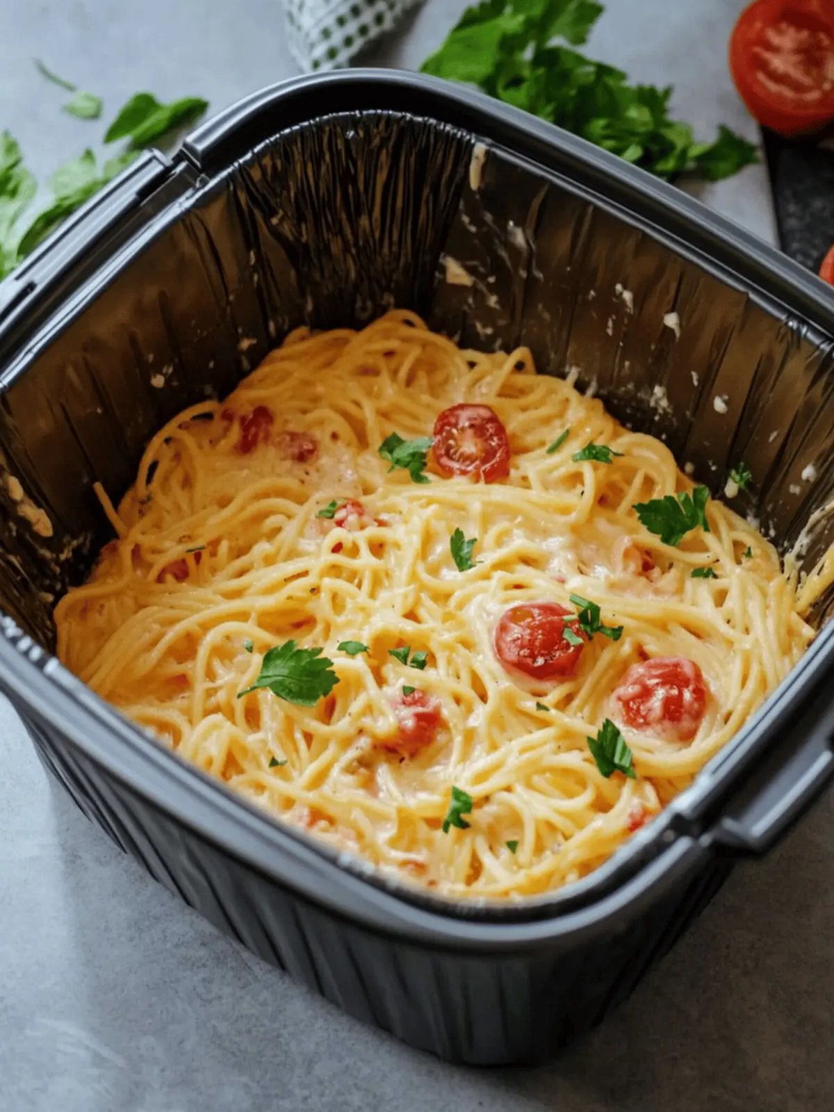 Gebackene Feta-Pasta aus der Heißluftfritteuse