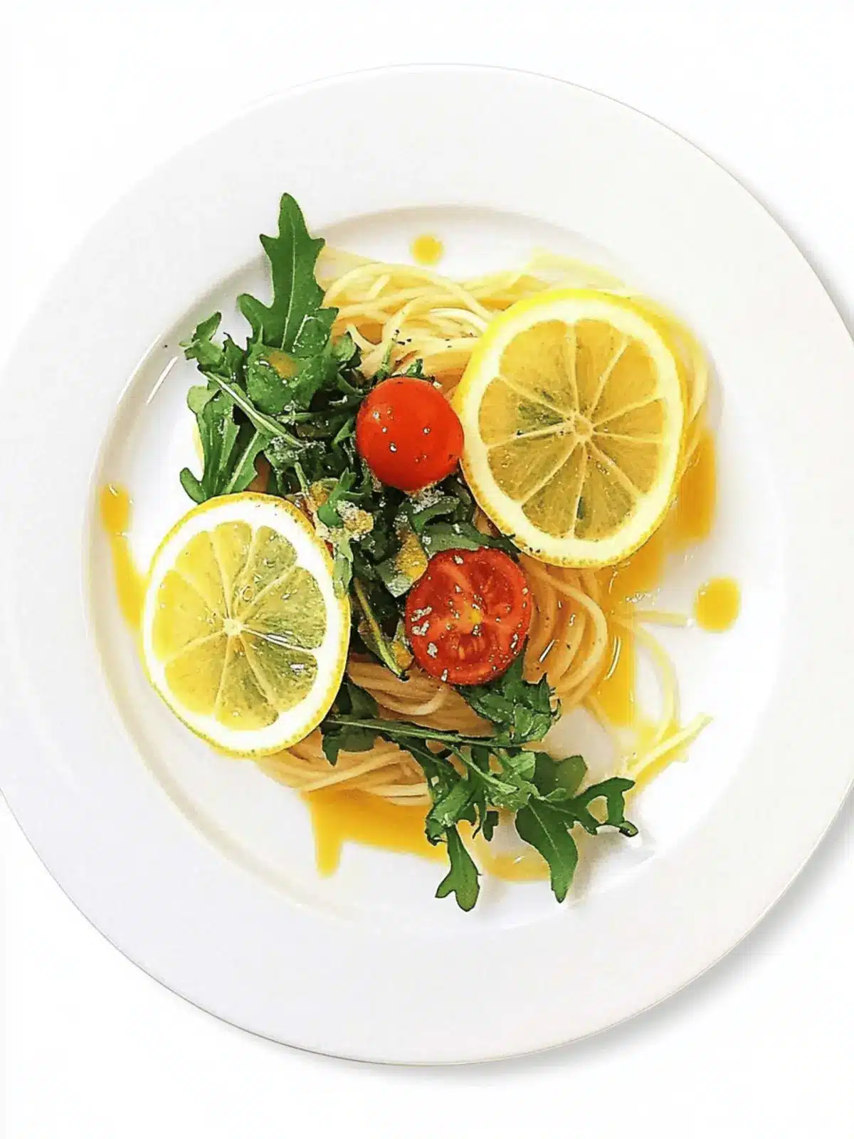 Gluten-free spaghetti with tomatoes and arugula