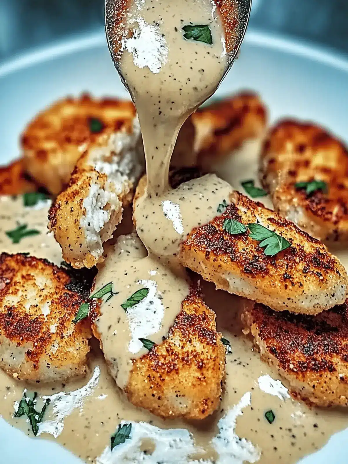 Parmesan-Hähnchen mit cremiger Knoblauchsoße