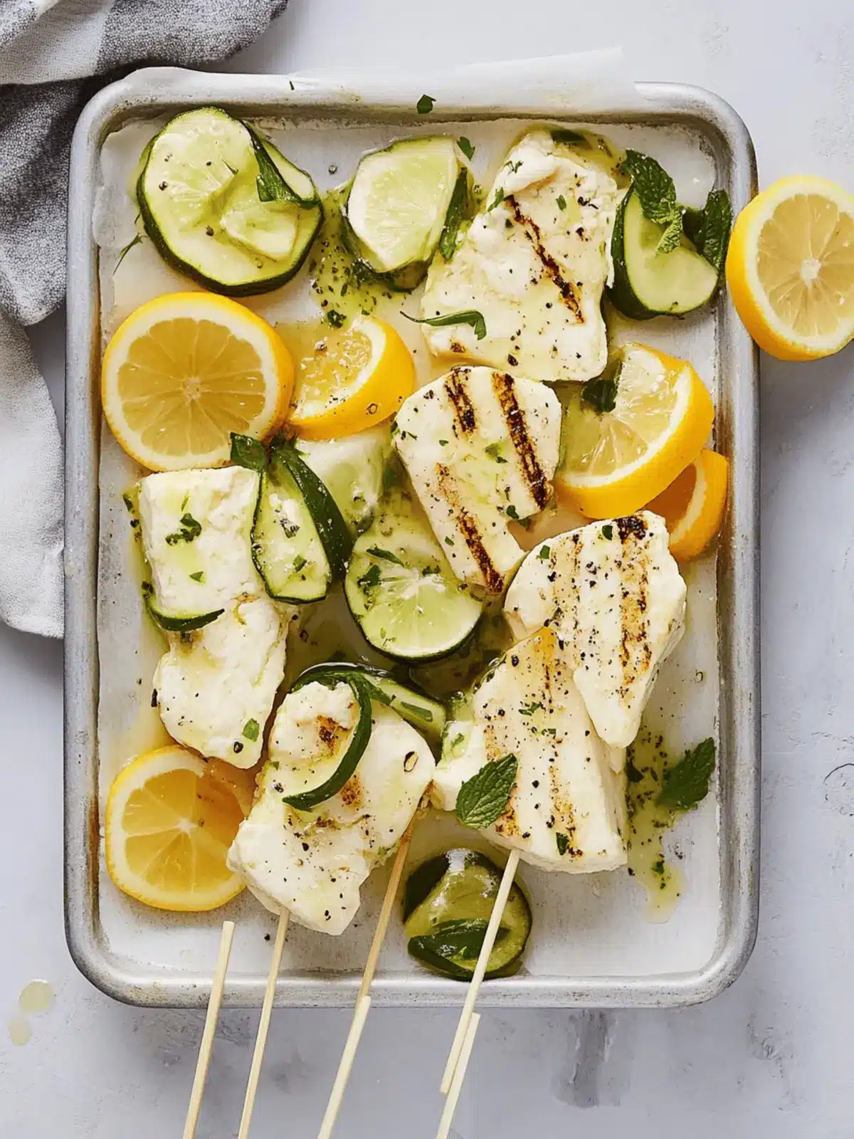 Grilled Halloumi-Zucchini Skewers