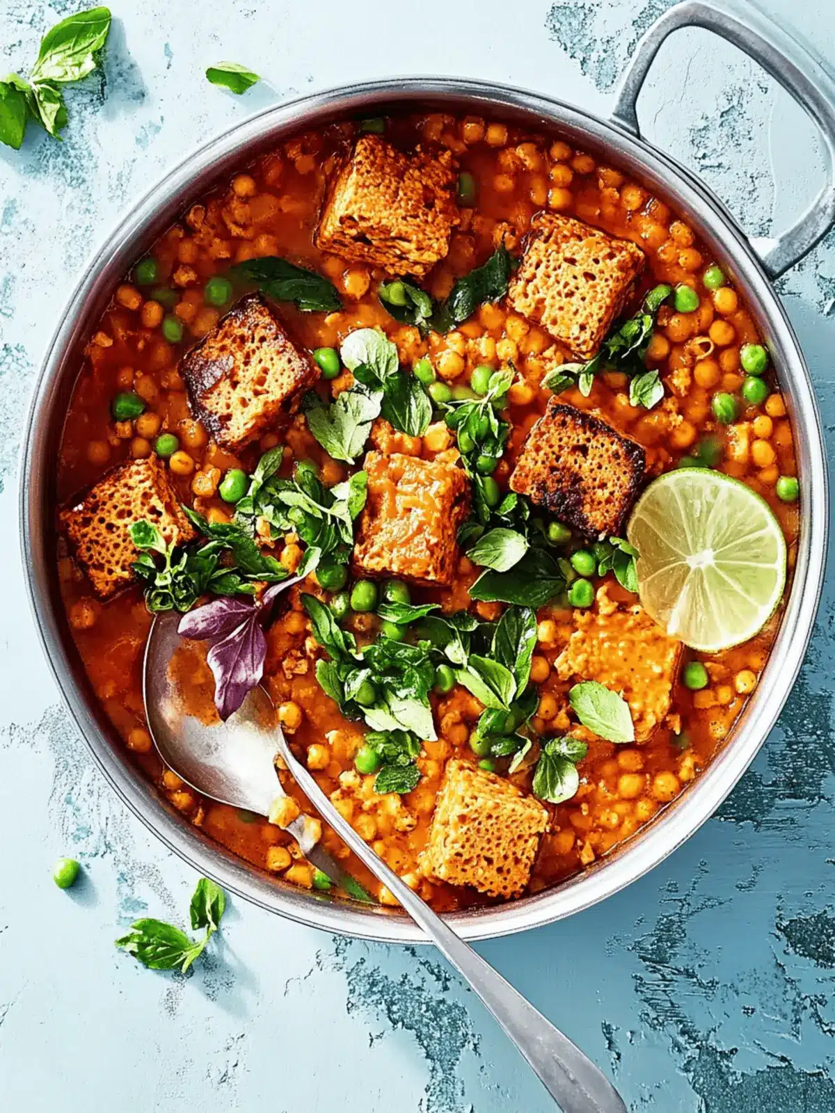 One-Pot-Rote-Linsen-Eintopf mit Tofu
