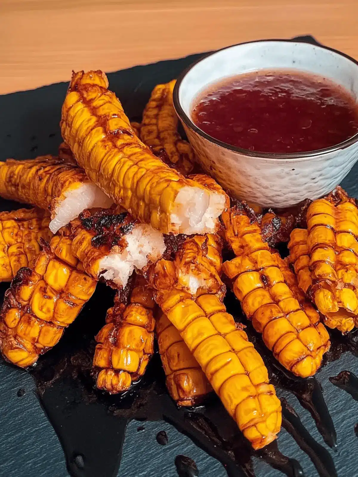 Maisrippen – gegrillter Mais mit Worcestershire-Marinade