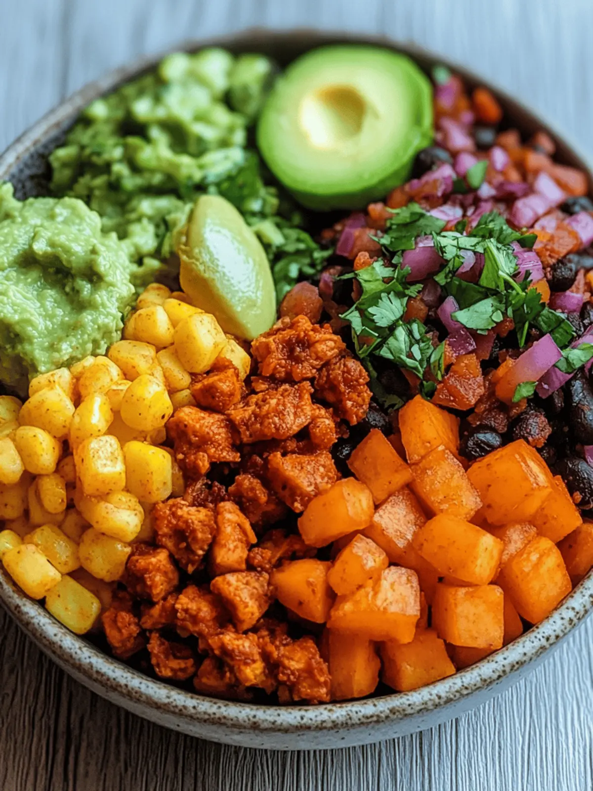 Süßkartoffel Burrito Schüssel